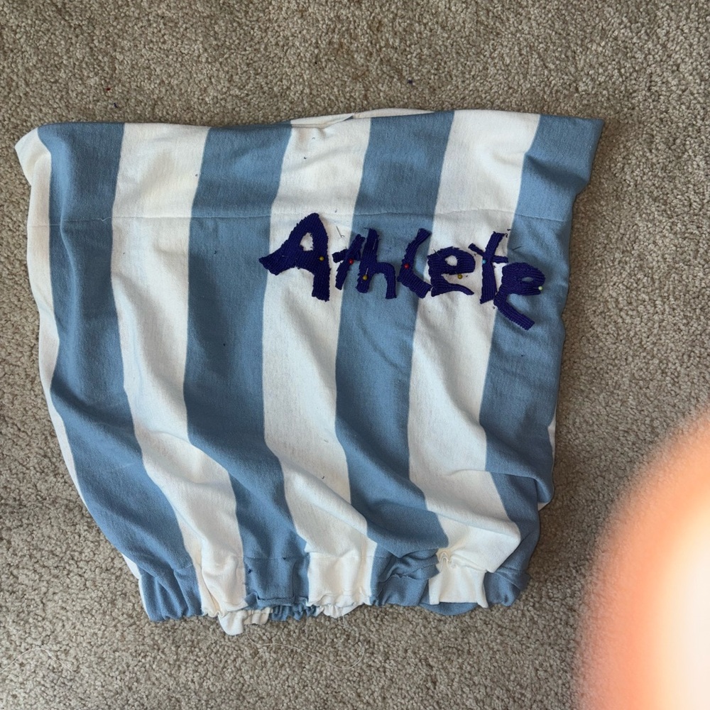 Handmade striped “athlete” Crop Top